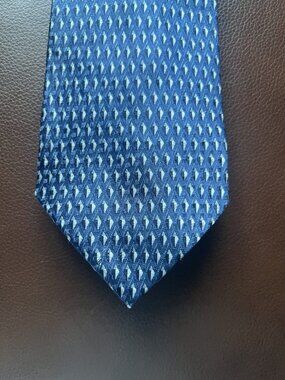 Bruno Rossi 100% Silk Blue Geometric Diamond Pattern Tie Necktie